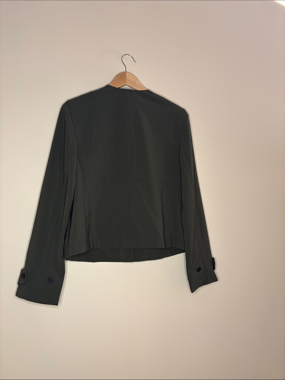 MM Lafleur Dark Olive Button-Front Blazer - Picture 4 of 4